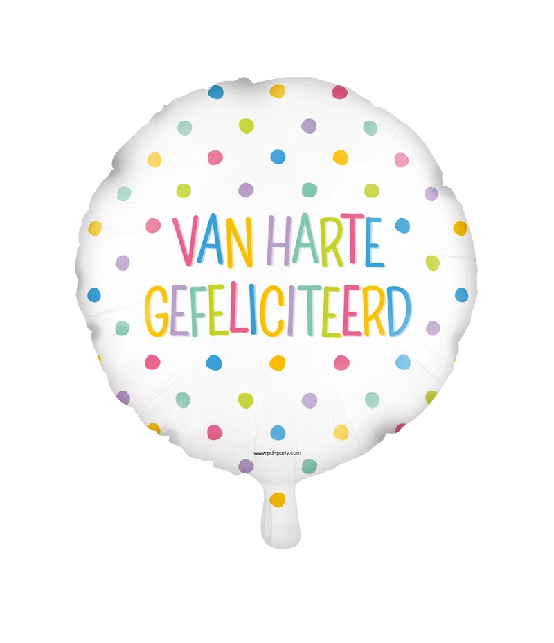 Folieballon - Van harte gefeliciteerd 46cm