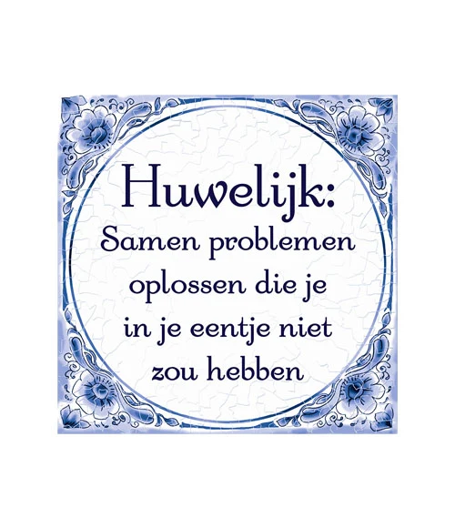 Tegel Delfts blauw - Huwelijk