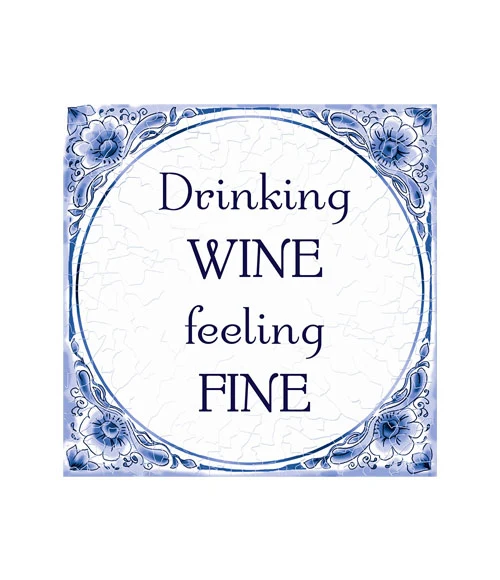 Tegel Delfts blauw - Drinking wine