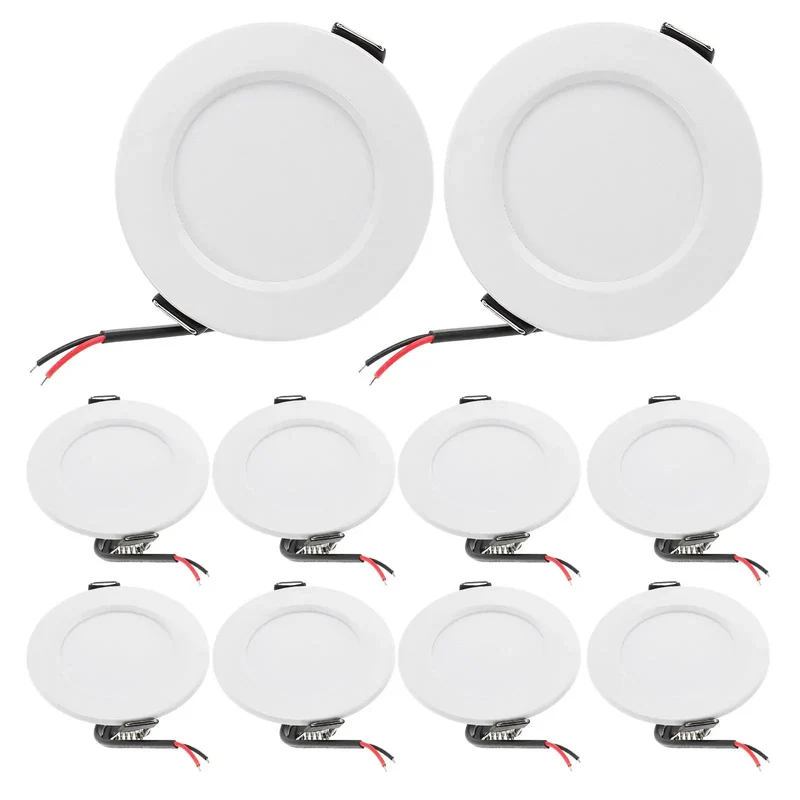 Top Shelf 10 Pack White Led Recessed Downlight Retrofit Kit With Solid Metal Housing Smooth Flush Mount Ceiling Spotlight Delivering Clean Bright Glow For Any Living Room Or Office Setup Straight Outta The Box