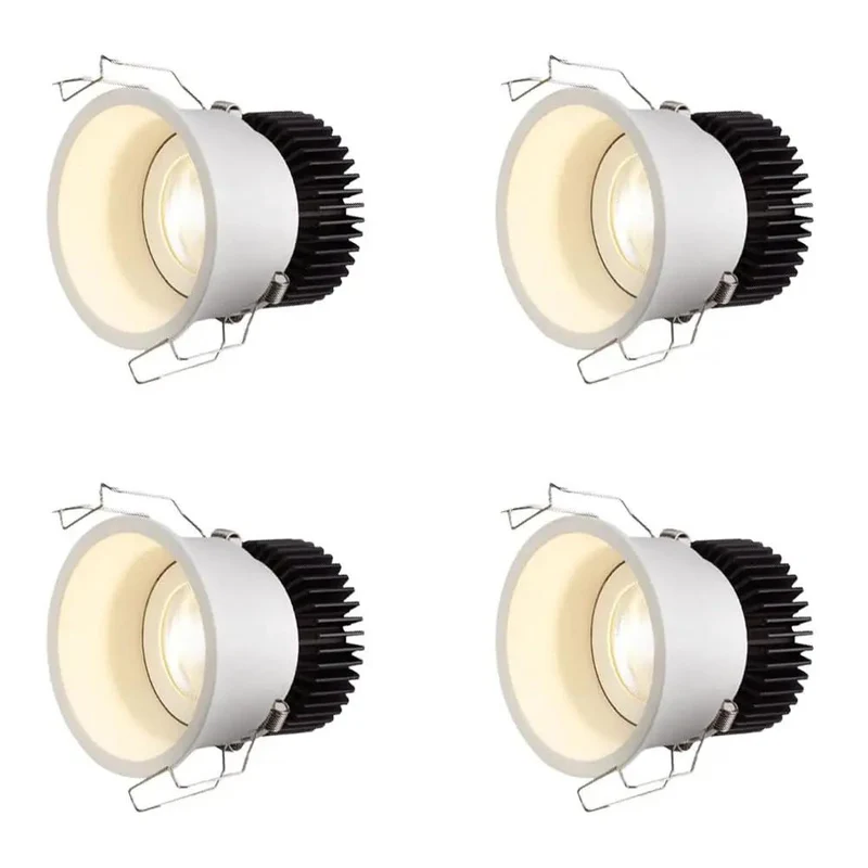 Badass 3.3 Inch LED Recessed Lighting Pack Of 4, Fully Adjustable Directional Downlight For Easy Retrofit Install, Crisp CRI95 Color, Sleek Narrow Rim Design, Total 360 Spin And 30 Degree Tilt, 3000K Warm Glow