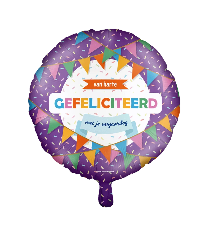 Folieballon - Gefeliciteerd 46cm