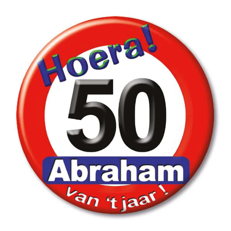Button klein - abraham verkeersbord