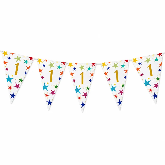 Vlaggenlijn Sterren 1 jaar - 6m (15 vlaggen)