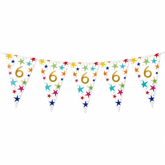 Vlaggenlijn Sterren 6 jaar - 6m (15 vlaggen)