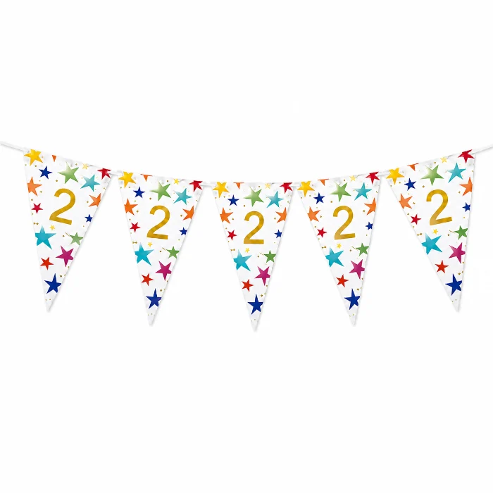 Vlaggenlijn Sterren 2 jaar - 6m (15 vlaggen)