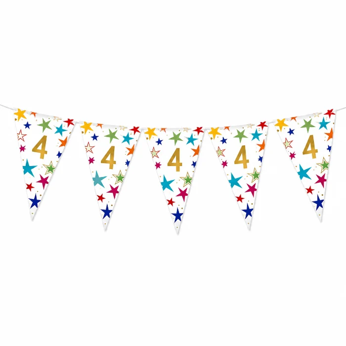 Vlaggenlijn Sterren 4 jaar - 6m (15 vlaggen)