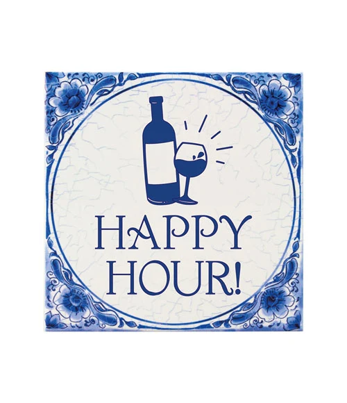 Tegel Delfts blauw - Happy hour!