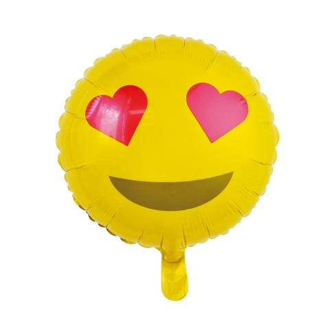 Folieballon Emoji Hartjes ogen - 46cm