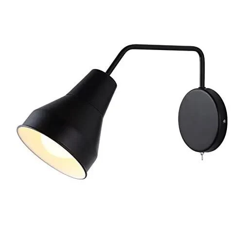 Straight Up Adjustable Iron Wall Sconce With Built In Power Switch Solid Rust Proof Matte Black Finish Easy Install Great For Bedroom Living Room Foyer Or Kitchen Island Modern Decor