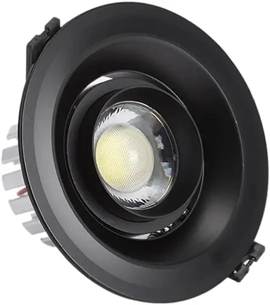 Slick Thin Round Recessed Lighting Trim Kit With Adjustable Angle LED Downlight And No Sweat Wall Wash Spotlight For Ceilings Plus Quick Fix Ten Minute Install And Dimmer Compatible In Warm Or Crisp White Light