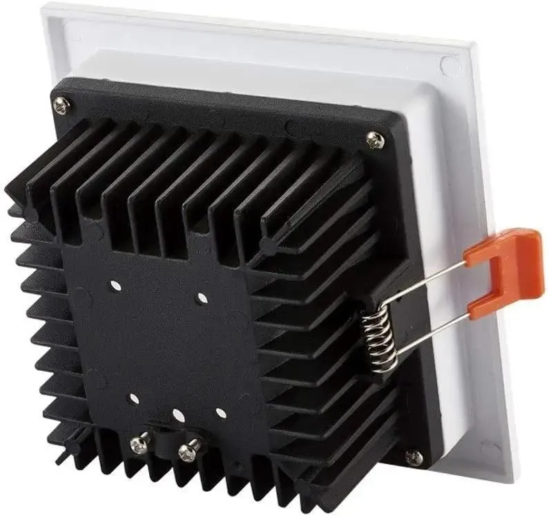 Set the Vibe with Slick Square LED Recessed Downlight Retrofit Trim Kit 7W 3000K Warm White Dimmable Housing Light Swap into Existing Ceilings Effortlessly for Kitchens Bathrooms or Home Office Instantly.