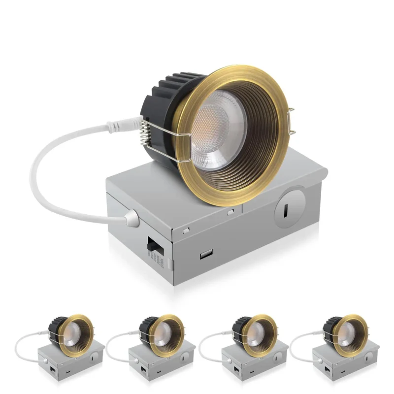 Slick Matte Bronze 3 Inch Recessed LED Ceiling Lights 4 Pack Featuring Top Shelf Anti Glare Baffle Design And 5 Color Temp Settings For Hella Bright Ambient Room Lighting That Looks Absolutely Flawless