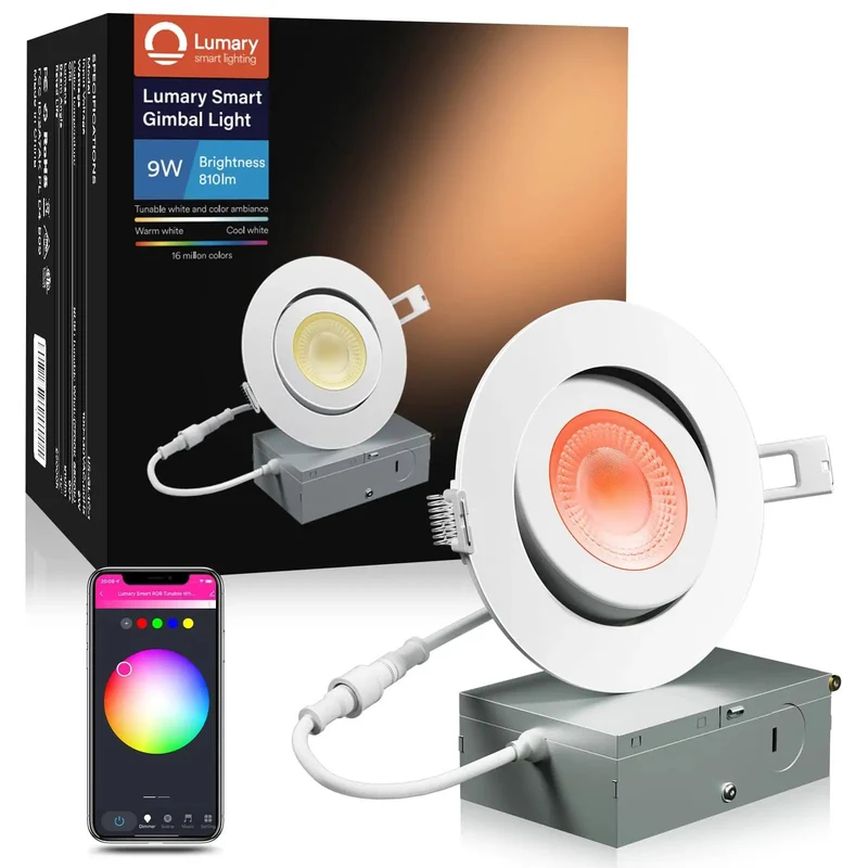 Sleek 4 Inch Recessed Gimbal Ceiling Light With 40 Degree Tilt Adjustable Smart Color Changing Spotlight For Vaulted Ceilings With Hassle Free Dimming Can Fixtures That Truly Level Up Your Space Game