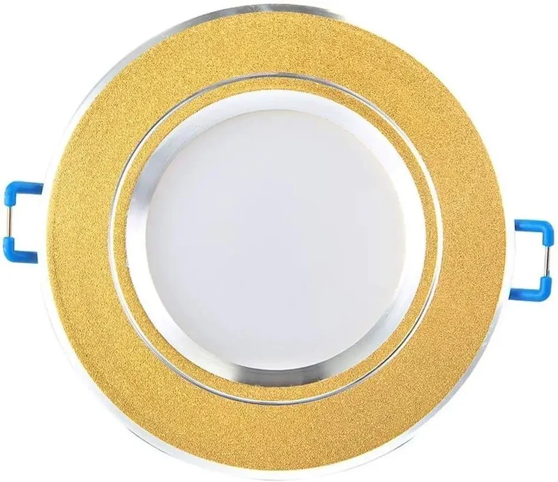 Slick Aluminum Recessed Lighting Trim Kit Featuring A Snappy 5W LED Downlight, Quick Snap Retrofit Install For Existing Ceilings, Rich Gold Finish For Kitchens, Bathrooms, And Laid Back Indoors