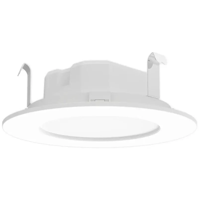 No Drama Ultra Sleek LED Wafer Retrofit Downlight Fits 4 Inch 5 Inch 6 Inch Recessed Housings Dimmable Edge Lit Smooth or Baffle Trim Dead Simple Plug and Play Install Built Tough For Wet Environments