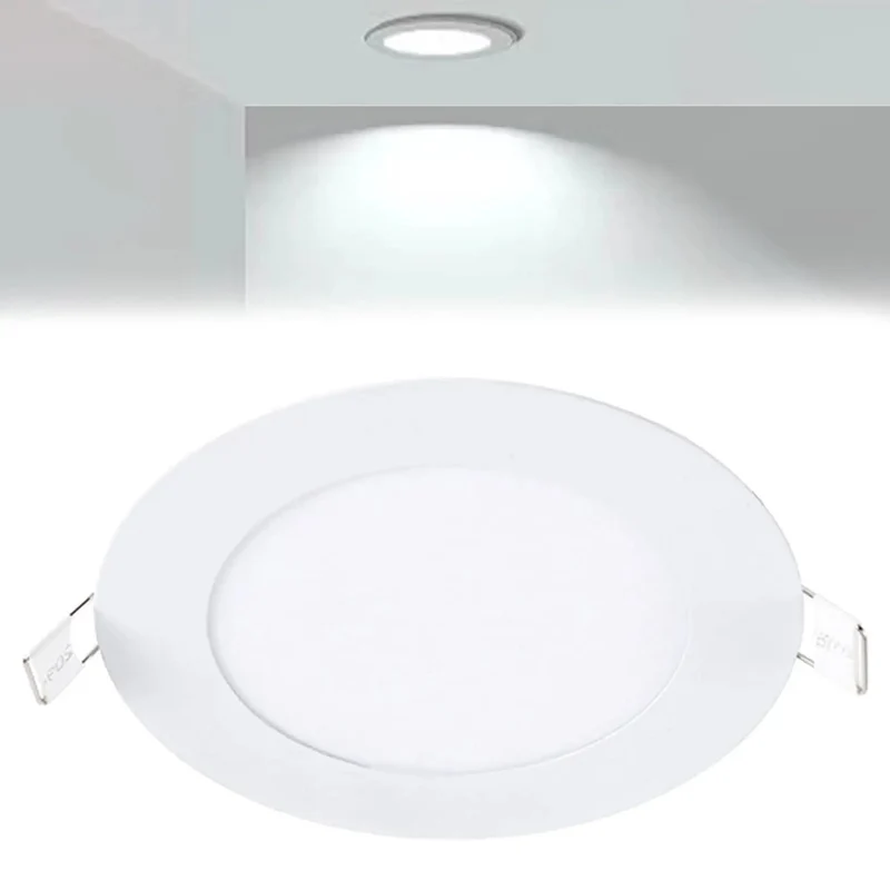 5 Inch Ultra Slim LED Downlight Slips Into Tight Ceilings With Ease 6000K Cool White 6 Watt Flush Mount Aluminum Panel Delivers A Sleek Modern Glow For Rooms Where Standard Cans Will Not Fit