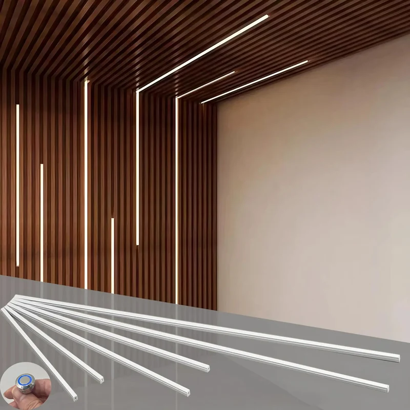 Slick Self Adhesive Led Recessed Wall Panel Lights Crafted To Slide Right Into Oak Wood Slat Designs Featuring Smooth Touch 4000K Dimming Aluminum Channels An Easy Install Vibe Gonna Instantly Upgrade Your Kitchen Accent Lighting Game