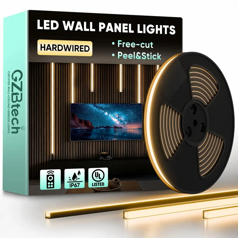 16.4 Ft Black Flexible Strip Light For Wood Slat Wall Panels Hardwired 3000K Warm White Cuttable Neon Rope Lighting IP67 Waterproof Level Up Your Glow With Durable DIY Fixtures And Fresh Modern Decor Vibes