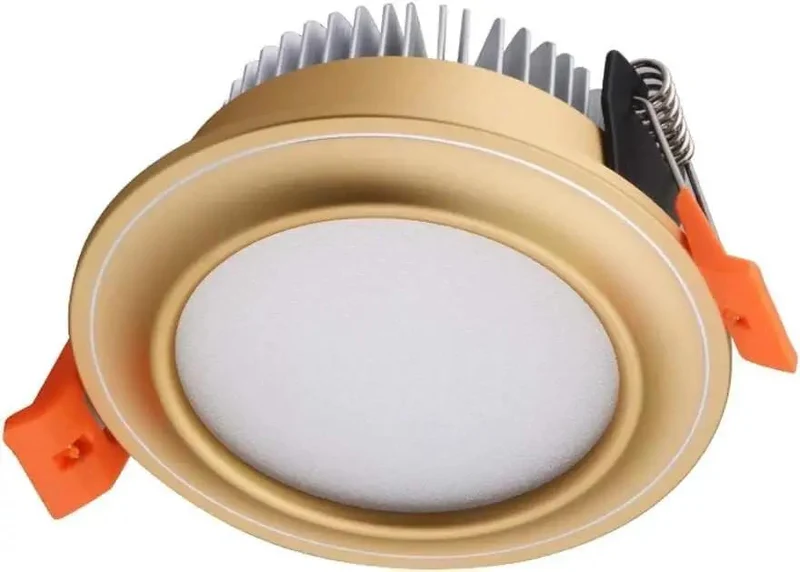 Breezy Install Ultra Slim Recessed Led Downlights With Brushed Gold Aluminum Trim Dimmable 4000k Bright White Retrofit Ceiling Panel For Home Offices
