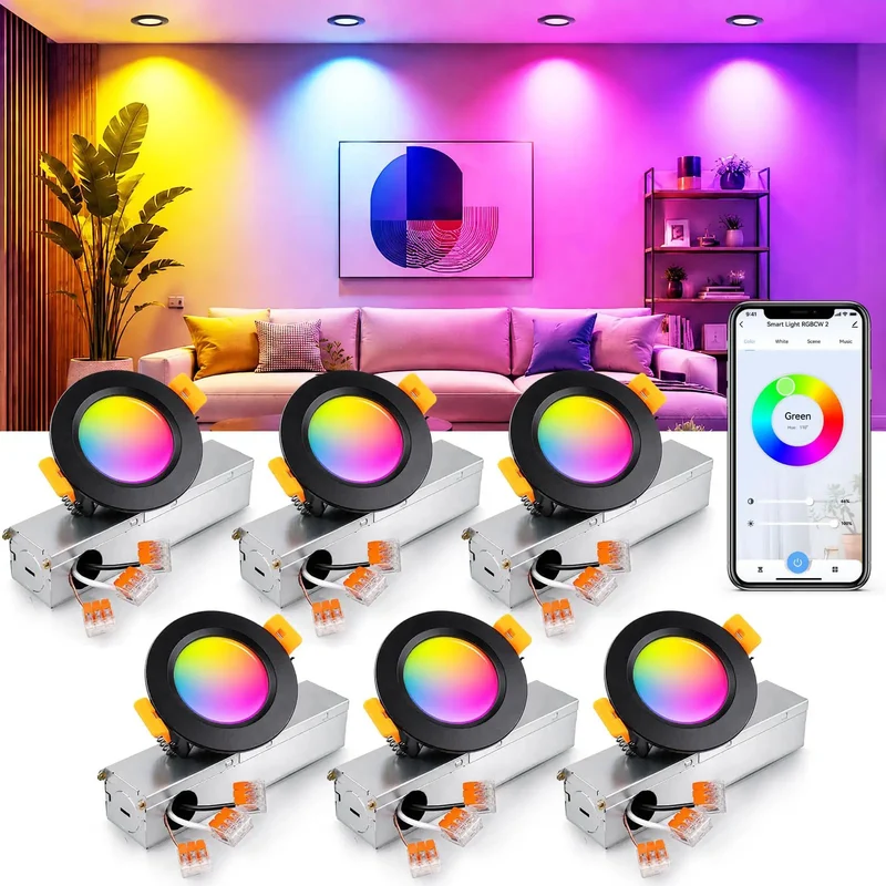 Upgrade Your Crib With These Slick 2 Inch Smart LED Recessed Lights Featuring Killer 5W RGB WiFi Downlights With Smooth Dimming And True Color Rendering For Effortless Modern Vibes In Any Room