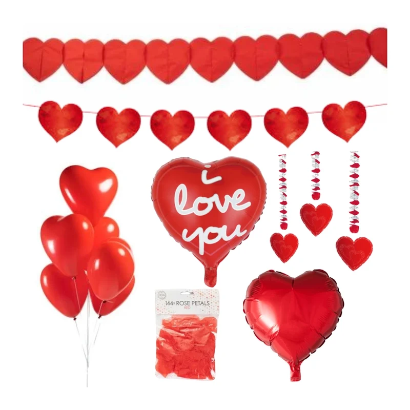 Versiering pakket Valentijnsdag Rood - 5.1