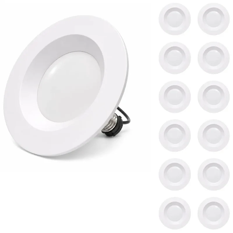 Slick 6 Inch Dimmable LED Recessed Lighting Kits With Smooth Reflector Trim, 5CCT Warm To Cool Switching, 14W 1200LM Beam, No Sweat Install, Set Of 12 Ul Approved Panels
