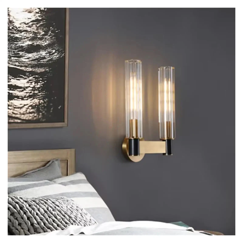 Smooth Brass And Clear Crystal Led Wall Sconces With E14 Socket Ready To Brighten Your Bedroom Dining Room Or Hallway Indoor Lighting Setup That Truly Hits Different
