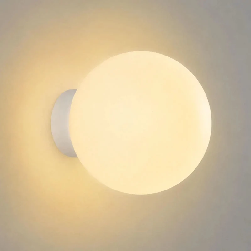Fresh White Globe Wall Sconce Offering A Clean Setup And Smooth Finish For Chill Ambient Glow In Modern Spaces Grab Your Preferred Size For A Solid Single Bulb E27 Mount That Brings Top Shelf Minimalist Style Right Into Your Home