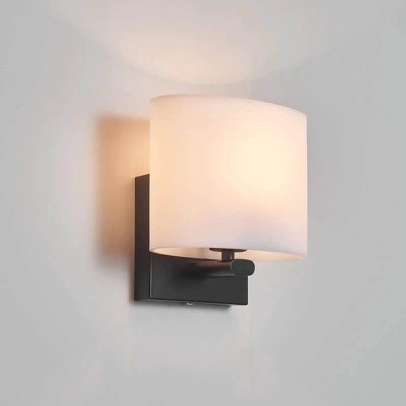 Badass Modern Hardwired Wall Sconce Featuring Milky White Acrylic Globe And Sleek Black Frame For Sick Indoor Lighting Vibes That Legitly Level Up Your Living Space Decorating Setup Today