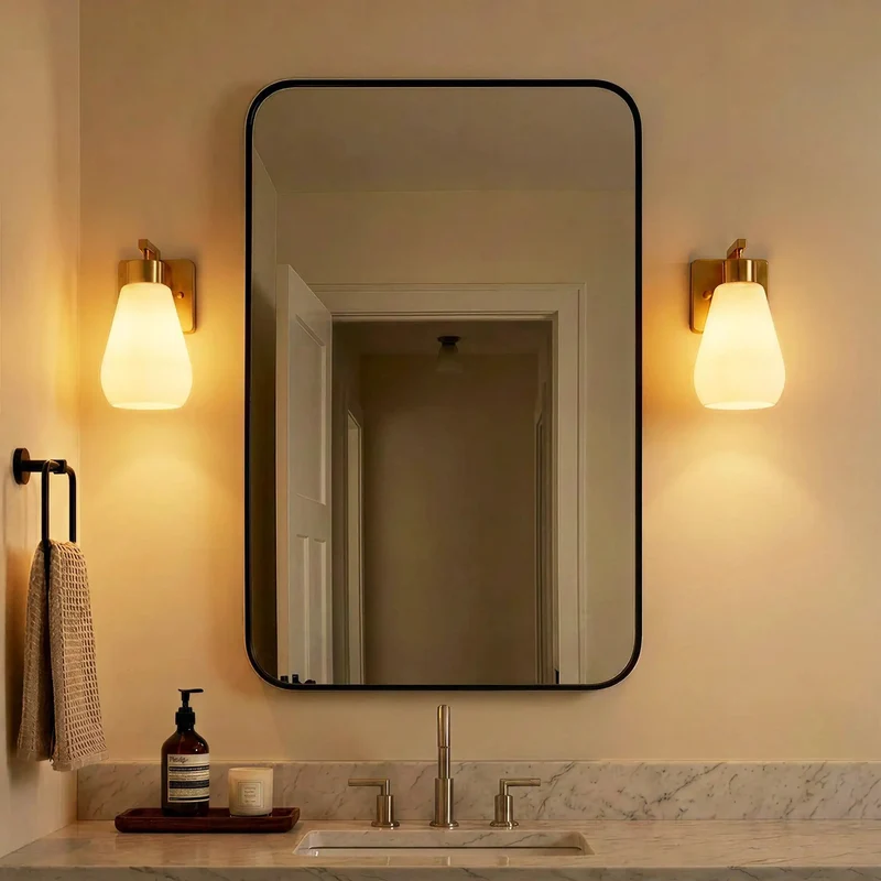 Set Of Two Modern Wall Sconces With Polished Gold Finish And Frosted White Glass Shades Hardwired E26 Socket For Bathrooms Bedrooms And Hallways Bulbs Not Included Creates A Slick Upgrade That Totally Slaps On Any Chic Home Setup