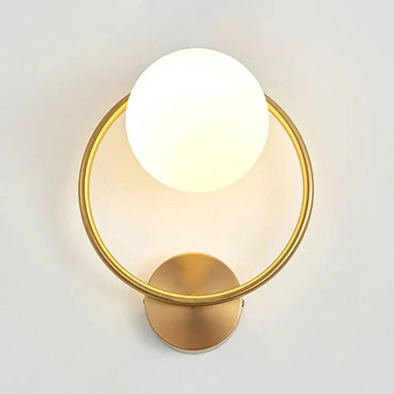 Top Tier Modern Circular Wall Sconce With Slick Iron Body And Frosted Glass Globe Delivers Killer Three Color Modes For Straight Up Premium Indoor Lighting Setup In Bedroom Or Hallway Spaces
