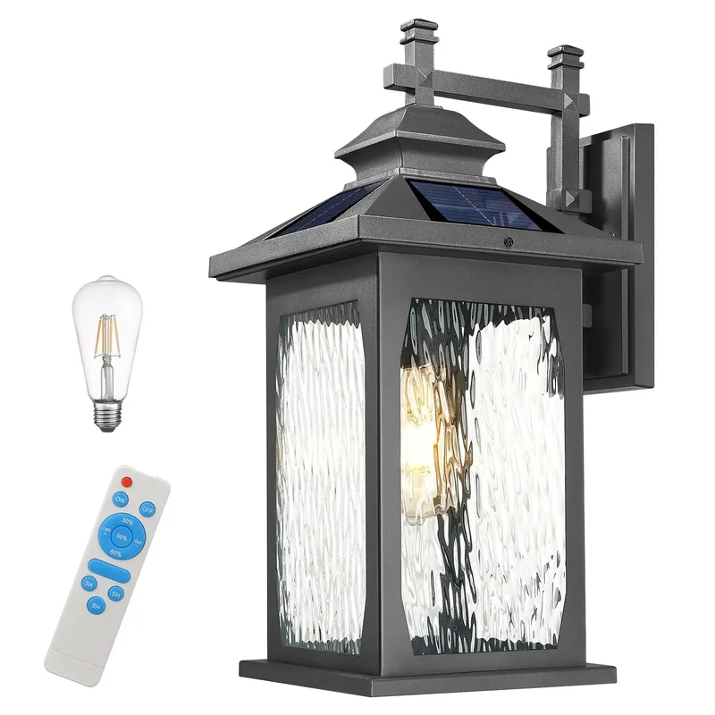 Waterproof Vintage Solar Wall Sconce Lights Up Your Spot Dusk To Dawn With Built In Remote And Super Heavy Duty Battery For Front Porch Or Backyard Vibes