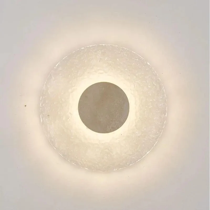 Killer Round Led Wall Sconce Crafted From Authentic Yellow Travertine Stone For Cool Living Room Or Bedside Mid Century Modern Nordic Hallway Fixture With Warm Tone