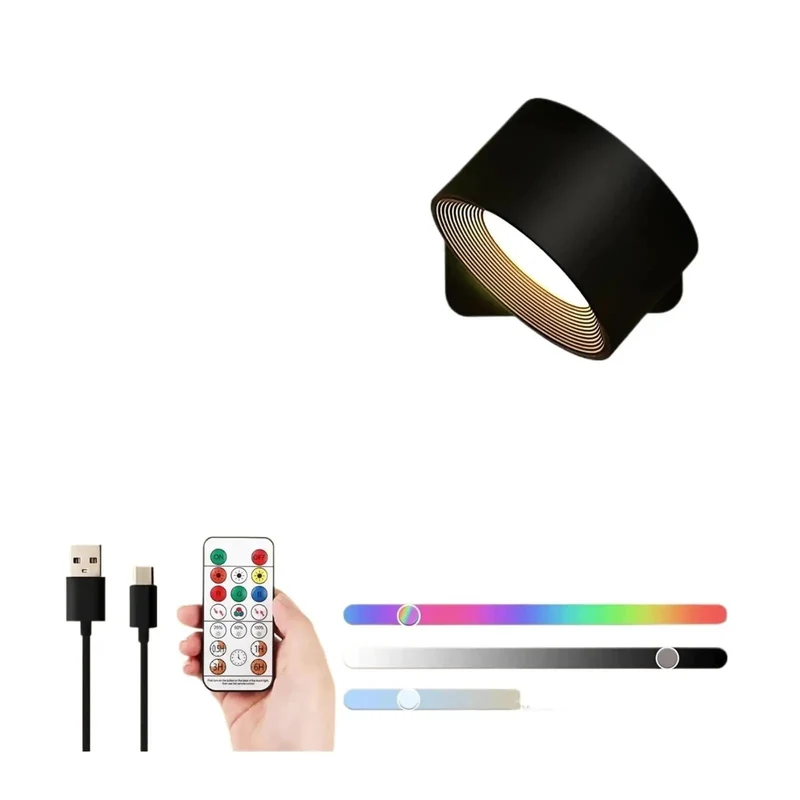 Knockout Rechargeable LED Wall Sconce With 19 RGB Colors Dimmable Touch Remote Control Battery Operated Picture Light For Bedroom Living Room Adhesive Mount For Zero Hassle Setup To Dial In Perfect Lighting Vibes No Drilling Necessary.