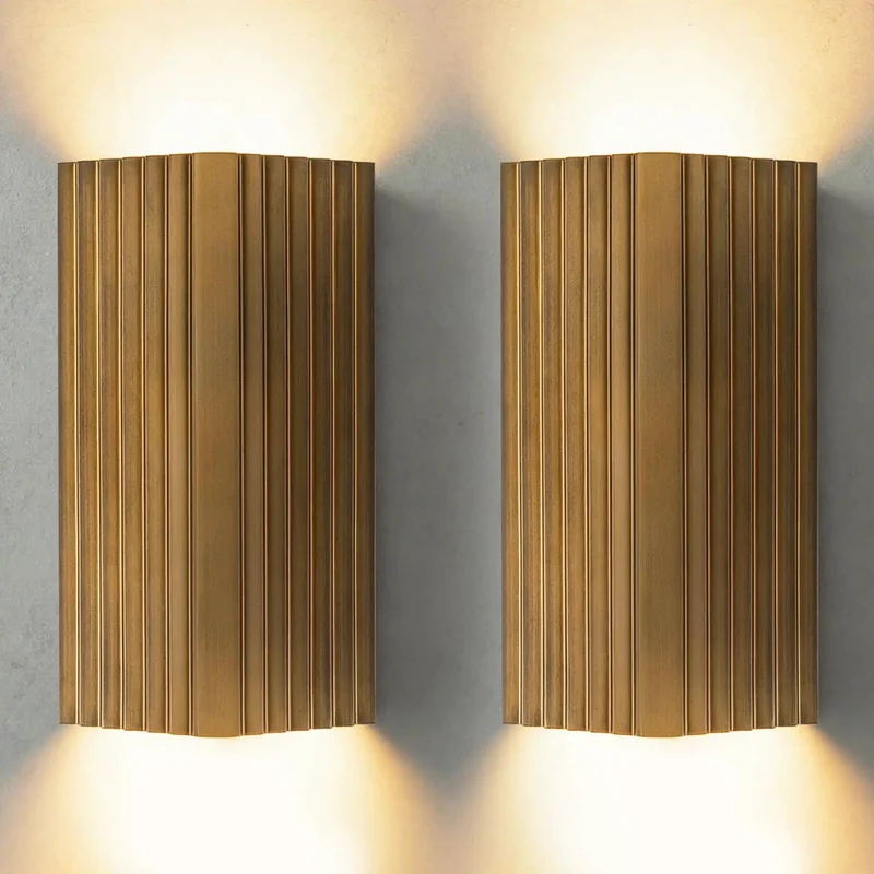 Slick Modern LED Wall Sconce Set Of Two In Solid Bronze Hardwired Up And Down Indoor Light With Warm White 3000K G9 Bulbs Included For Real Cozy Living Room Bedroom Hallway Vibes