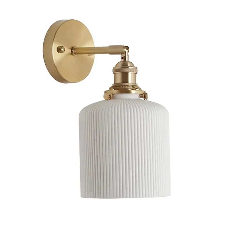 Nordic Minimalist Wall Sconce With A Dope Brass Ceramic Build And Zero Eyestrain Flicker Free Led Bulb For Bedroom Decor And Chill Lounge Vibes Featuring Clean Lines And Heavy Duty Cafe Fixture Charm