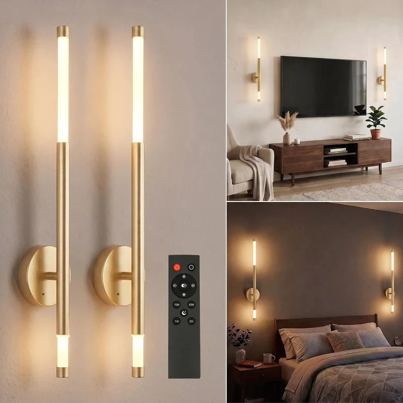 Battery Operated Wall Sconces Set Of 2 Peel And Stick With Remote 360 Rotating Extendable Arm No Drill Hardwire Alternative Game Changer For Bedroom Hallway Vibe Up Your Space