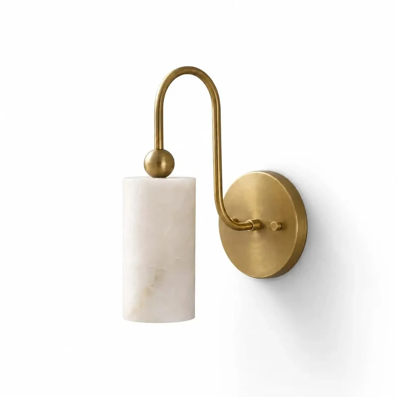 Upgrade Your Vibe With This Handcrafted Alabaster Wall Sconce Featuring Smooth Solid Brass Finishes And Hardwired Wiring Perfect For Bedroom Hallway Or Bathroom Vanity Clean Setup