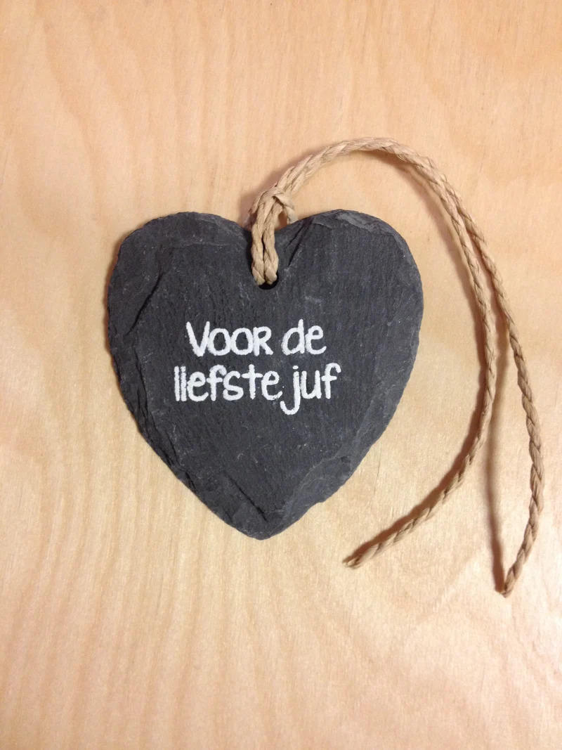 Natuursteen hartjes juf