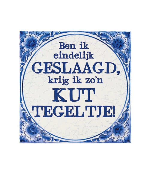 Tegel Delfts blauw - Geslaagd kut