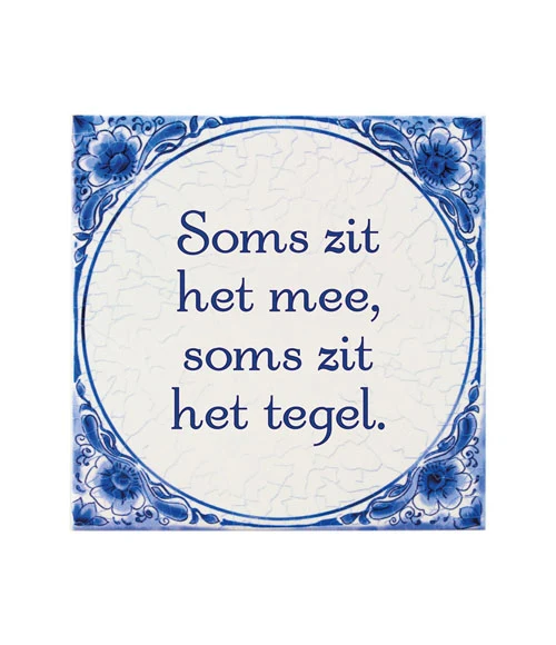 Tegel Delfts blauw - Soms zit het mee