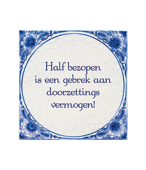 Tegel Delfts blauw - Half bezopen