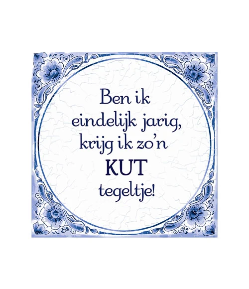 Tegel Delfts blauw - Kut tegeltje
