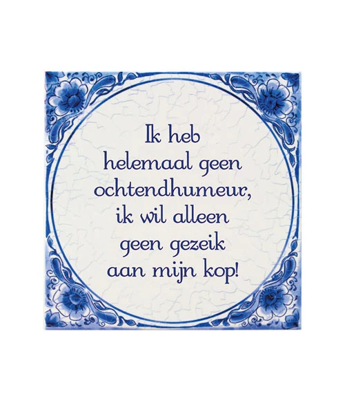 Tegel Delfts blauw - Ochtendhumeur