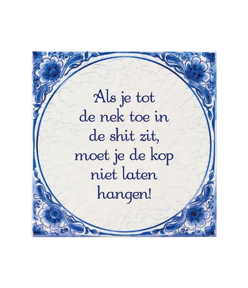 Tegel Delfts blauw - Tot de nek