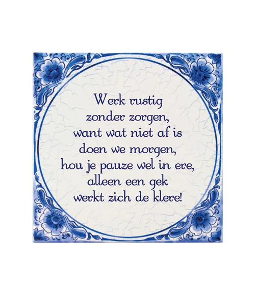 Tegel Delfts blauw - Werk rustig