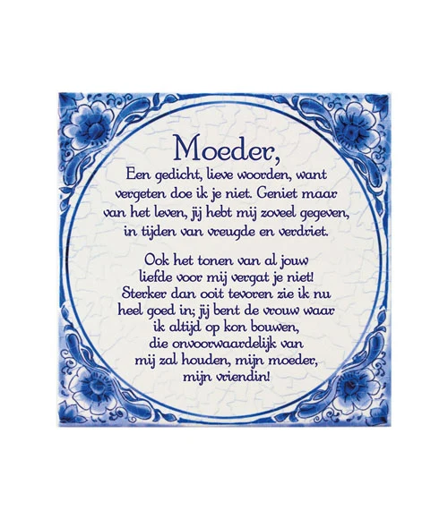 Tegel Delfts blauw - Moeder