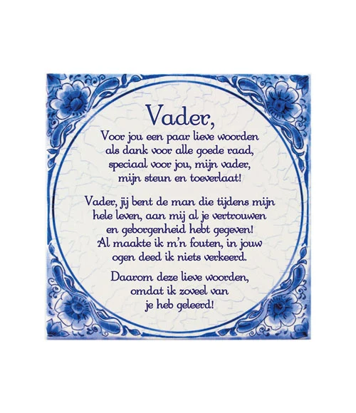 Tegel Delfts blauw - Vader