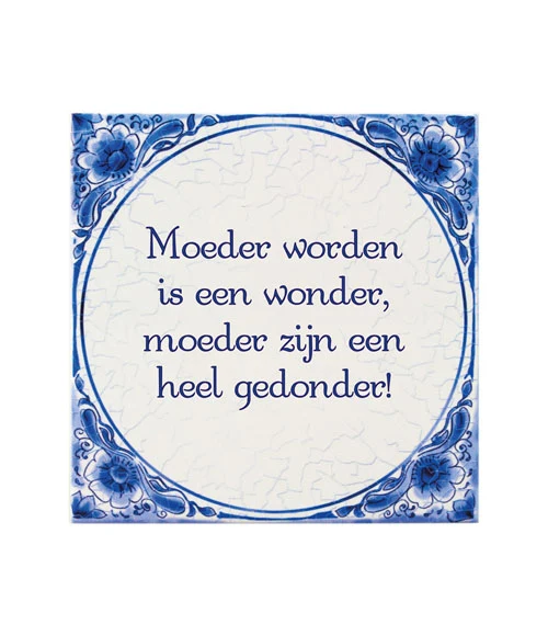 Tegel Delfts blauw - Moeder worden